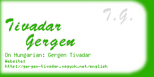 tivadar gergen business card